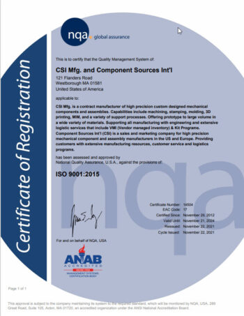 CSM ISO 9001 2015 Cert